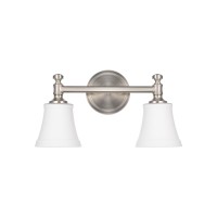 Hanaloa Bathroom Vanity Light Fixtures Traditional Brushed Nickel 2 Lights Wall Sconce Lighting With Opal Glass Shade Porch Wa