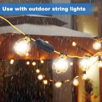 Yaoledly 100Ft Construction String Lights With Outdoor Extension Cord Safety Cover 100W 11 Bulbs Work Lights Ip65 Waterproof