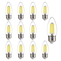 Alampever E26 Light Bulb, Chandelier Light Bulbs 60W, Dimmable B11 Led Candelabra Light Bulbs, 5000K Daylight, Cri82, 550Lm, 12 Pack