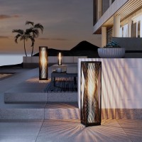 Solar Yard Outdoor Solar Floor Lamp Resin Wicker Solar Light Outdoor Waterproof For Yard, Garden, Pathway, Deck, Dazzle Dance