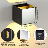 Lanfu Indoor Cube Wall Light 10W Cob 3000K Modern Up/Down Wall Sconce For Bedroom Living Room Staircase Lighting Fixture,1200 Lumen, Outside Wall Lights For House Ip65 Waterproof Porch Lights