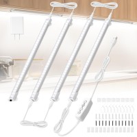 Under Counter Lights For Kitchen, [4 Led] Izell Corded Under Cabinet Lights, Dimmable Workbench Light Bar, Led Light Strips For Under Desk, Table, Cupboard, Shelves, Sink, Curio Display, Farmhouse