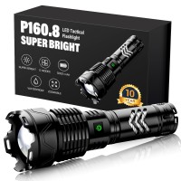 Sinvimes Rechargeable Flashlights High Lumens 990000Lm Xhp1608 Powerful Tactical Flashlight With Zoomable 6 Modes Ipx7 Wat