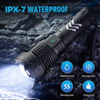 Sinvimes Rechargeable Flashlights High Lumens 990000Lm Xhp1608 Powerful Tactical Flashlight With Zoomable 6 Modes Ipx7 Wat