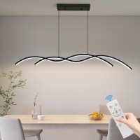 Matven Modern Ceiling Chandelier Light Acrylic Antiflicker Pendant Lamp With Remote Control Dimmable 3 Color Mode Warm Cool