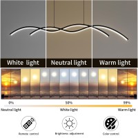 Matven Modern Ceiling Chandelier Light Acrylic Antiflicker Pendant Lamp With Remote Control Dimmable 3 Color Mode Warm Cool