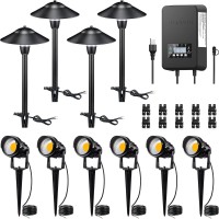 Sunvie Led Landscape Lighting Kit Low Voltage Landscape Lights With Transformer Low Voltage Pathway Lights Aluminum Landscape Sp