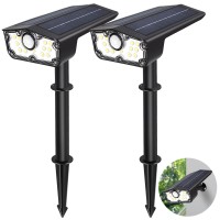 Bright Solar Spot Lights Outdoor Motion Sensor,3 Modes Solar Motion Sensor Outdoor Lights,Waterproof Solar Lights Outdoor,Led Garden Landscape Spotlights For Yard Pathway Driveway Walkway Wall(2Pack)