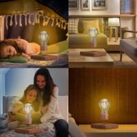 Exekoml Levitating Light Bulb, Magnetic Levitation Rotating Bulb Night Lights, Floating Led Light Bulb Desk Lamp For Unique Gifts, Desk Tech Toys, Room Home Office Decor