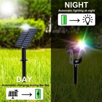 T-Sun Rgb Solar Spotlights Waterproof Outdoor, Solar Lights Auto On/Off Color Changing Solar Wall Lights For Garden, Driveway, Pathway, Pool Area(Rgb)