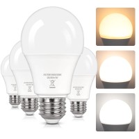 Partphoner A19 Led Light Bulbs, 60W Equivalent Efficient 9W Led Bulb, 3 Color Light Modes Light Bulbs, 900 Lumens, Cri 85+, 25000+ Hours Lifespan, Pack Of 4