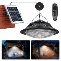 Uponun Solar Pendant Lights Motion Sensor, 5 Modes Dimmable 6000K/4000K/3200K Solar Shed Lights With On Off Switch & Remote Daytime Available Solar Hanging Chandelier Lights Indoor/Outdoor Home Shop