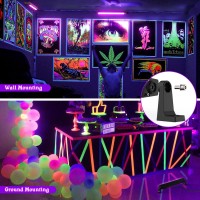 Meloght 42W Led Black Light Bar 60 Leds Blacklight Flood Light With Plug And Switch Black Lights Glow In The Dark Party Suppli