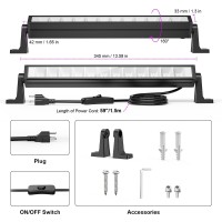 Meloght 38W Black Light Bar 60 Leds Blacklight Flood Light With Plug Switch And 5Ft Cable Glow Lights For Halloween Bedroom