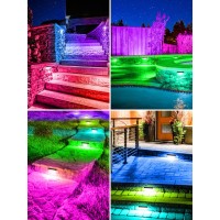 Doreio 5W Rgb Retaining Wall Lights 7 Inch Led Hardscape Lighting Color Changing Low Voltage Landscape Paver Lights 12V 24V Step