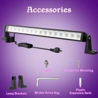 Meloght 42W Led Black Light Bar 60 Leds Blacklight Flood Light With Plug And Switch Light Up 24X24Ft Area Glow Lights For Par