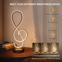 Leip Modern Table Lamp Led Bedside Lamp With Usb Port Touch Stepless Dimmable Nightstand Lamp Unique Musical Note Lamp For Be