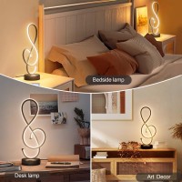 Leip Modern Table Lamp Led Bedside Lamp With Usb Port Touch Stepless Dimmable Nightstand Lamp Unique Musical Note Lamp For Be