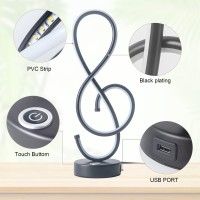 Leip Modern Table Lamp Led Bedside Lamp With Usb Port Touch Stepless Dimmable Nightstand Lamp Unique Musical Note Lamp For Be