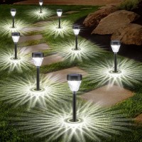 Ridalux Solar Pathway Lights 8 Pack Solar Lights Outdoor Waterproof Garden Lights Auto Onoff Led Solar Outdoor Lights Solar Pow