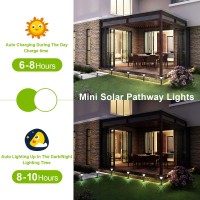 Ridalux Solar Pathway Lights 8 Pack Solar Lights Outdoor Waterproof Garden Lights Auto Onoff Led Solar Outdoor Lights Solar Pow