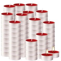 100 Pcs Red Tea Lights Candles Red Smokeless Tealight Candles 4 Hours Mini Tealight Candles Dripless Red Candles Bulk For Dinner