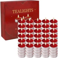 100 Pcs Red Tea Lights Candles Red Smokeless Tealight Candles 4 Hours Mini Tealight Candles Dripless Red Candles Bulk For Dinner