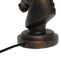 Simple Designs 1725 Tall Polyresin Decorative Chess Horse Shaped Bedside Table Desk Lamp Dark Bronze