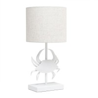 Simple Designs Shoreside 1825 Tall Pinching Crab Shaped Bedside Table Desk Lamp Light Beige