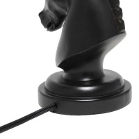 Simple Designs 1725 Tall Polyresin Decorative Chess Horse Shaped Bedside Table Desk Lamp Black