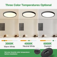 4Pk 12 Inch Led Flush Mount Ceiling Light 24W 2520Lm 3000K4000K6000K Cct Selectable Round Flat Panel Light Low Profile Cei