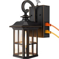 Oykyohei Wall Lights With Gfci Outlet, Exterior Dusk To Dawn Porch Lighting Fixtures Wall Mount, Waterproof Anti-Rust Aluminium Outside Wall Lantern For Porch, Garage, Doorway, Pathway(Etl Listed)