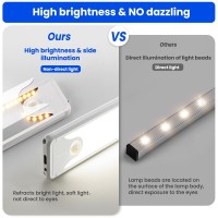 Homelist Under Cabinet Lights 60 Led Wireless Under Cabinet Lighting Motion Sensor Indoor Rechargeable Battery Operated Closet