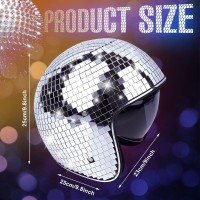 Disco Helmet With Retractable Visor Glitter Mirror Glass Punk Costume Hat For Bar Dj Club Party