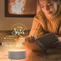 Note In order to prevent scratches there is a protective film on the surface of the acrylic plaque please remove the protective film before use Are you looking for the best sister gifts You have found it This acrylic night light will contain all your love