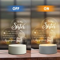 Note In order to prevent scratches there is a protective film on the surface of the acrylic plaque please remove the protective film before use Are you looking for the best sister gifts You have found it This acrylic night light will contain all your love