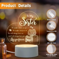 Note In order to prevent scratches there is a protective film on the surface of the acrylic plaque please remove the protective film before use Are you looking for the best sister gifts You have found it This acrylic night light will contain all your love