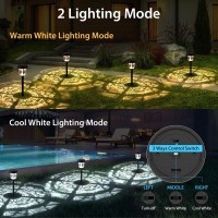 Xmcosy Led Solar Light Outdoor Ip65 Waterproof 2 Lighting Modes Glass Solar Lights For Outside Yard Garden Landscape Patio Law