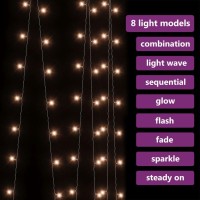 Vidaxl Led Curtain Fairy Lights 98X98 300 Led Warm White 8 Function