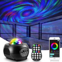 Ljnyiwan Spiral Swirl Galaxy Fog Projector Light For Bedroom With Remote Control Starry Night Light Projector Room Decor For K