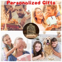 Yannanke Personalized 3D Portrait Illusion Photo Lamp Custom Picture Engraved Plaque Night Light With Wood Base Customized Photo Acrylic Led Lamp Gift For Valentine'S Day Anniversary'S Day Birthday