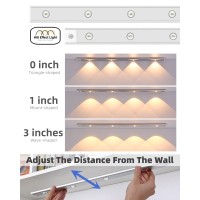 Garto Led Under Cabinet Lights Usb Rechargeable, Slim Closet Lights Motion Sensored Indoor, 2 Hill-Light Bulb Wireless Battery Powered Lighting For Counter Wardrobe Kitchen (Silver, 11.81In-2 Pack)