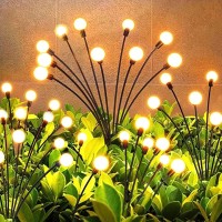 Liyade 2 Pack Solar Garden Lights 16 Led Waterproof Solar Lights Outdoor Firefly Garden Lights For Yard Patio Pathway Landscap