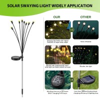 Liyade 2 Pack Solar Garden Lights 16 Led Waterproof Solar Lights Outdoor Firefly Garden Lights For Yard Patio Pathway Landscap