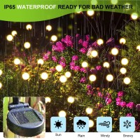 Liyade 2 Pack Solar Garden Lights 16 Led Waterproof Solar Lights Outdoor Firefly Garden Lights For Yard Patio Pathway Landscap