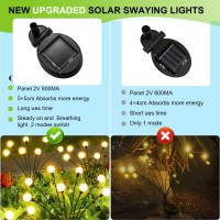 Liyade 2 Pack Solar Garden Lights 16 Led Waterproof Solar Lights Outdoor Firefly Garden Lights For Yard Patio Pathway Landscap