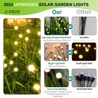 Liyade 2 Pack Solar Garden Lights 16 Led Waterproof Solar Lights Outdoor Firefly Garden Lights For Yard Patio Pathway Landscap