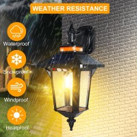 2 Pack Solar Wall Lantern Lights Outdoor With 3 Lighting Modes Motion Sensor Wall Sconce Dusk To Dawn Led Exterior Front Porch