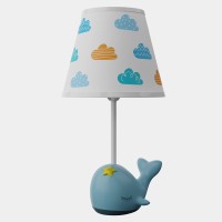 Herbestbay Kids Table Lamp, Whale Lamp Design Bedside Table Lamp, 13 Inch Tall Desk Lamp With Cute Lampshade For Kids Bedroom D?Or, Come With An Led Bulb (Blue Whale)