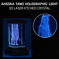 Paladone Ahsoka Tano Holographic Light 3D Laseretched Crystal Model Of Ahsoka Tano From The Mandalorian 12Cm 47 Tall Star